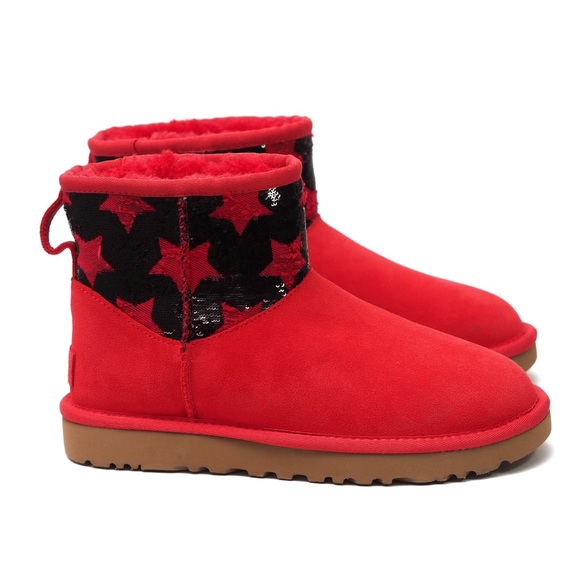 UGG Shoes - Ugg | red classic mini red sequin star boots